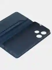 Синий чехол-книжка для Tecno Pova 6 Neo из высококачественной искусственной кожи
