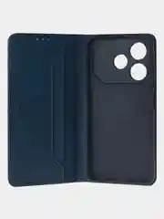Синий чехол-книжка для Tecno Pova 6 Neo из высококачественной искусственной кожи