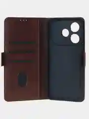 Терракотовый чехол-книжка для Tecno Pova 6 Neo из высококачественной искусственной кожи