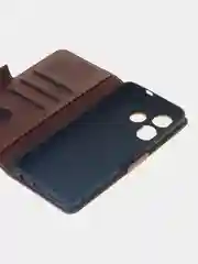 Терракотовый чехол-книжка для Tecno Pova 6 Neo из высококачественной искусственной кожи