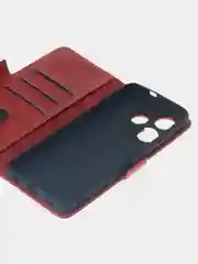 Алый чехол-книжка для Tecno Pova 6 Neo из высококачественной искусственной кожи