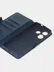 Темно-синий чехол-книжка для Tecno Pova 6 Neo из высококачественной искусственной кожи