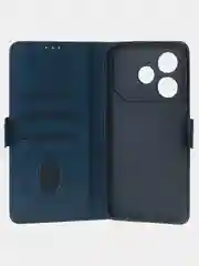 Темно-синий чехол-книжка для Tecno Pova 6 Neo из высококачественной искусственной кожи