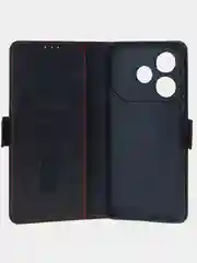 Угольный чехол-книжка для Tecno Pova 6 Neo из высококачественной искусственной кожи