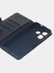 Угольный чехол-книжка для Tecno Pova 6 Neo из высококачественной искусственной кожи