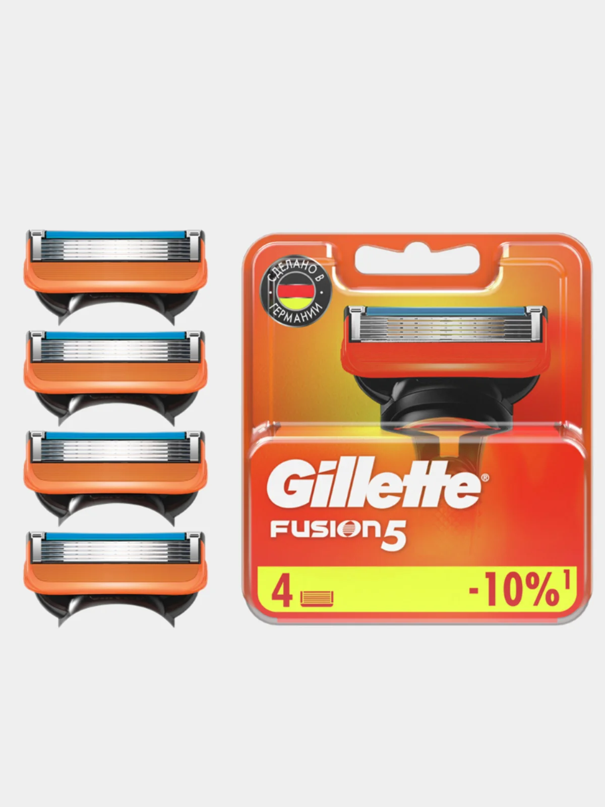 Сменные кассеты Gillette Fusion5, 4 штуки
