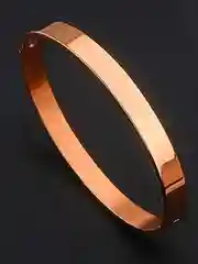 Медный браслет женский "Элеганс", жесткий, каркасный, браслет кольцо