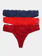 Красный трусы женские кружевные стринги набор