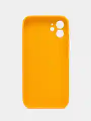 Горчичный силиконовый чехол для iPhone 12, со стеклянной панелью