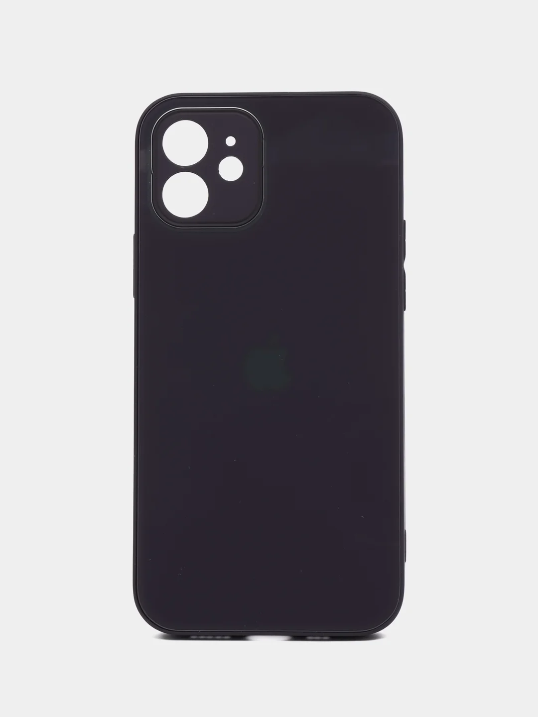 Индиго силиконовый чехол для iPhone 12, со стеклянной панелью