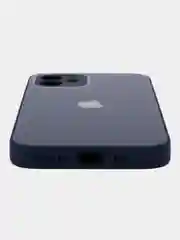 Синий силиконовый чехол для iPhone 12, со стеклянной панелью