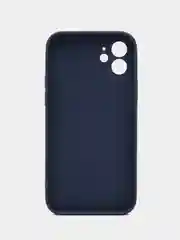Синий силиконовый чехол для iPhone 12, со стеклянной панелью