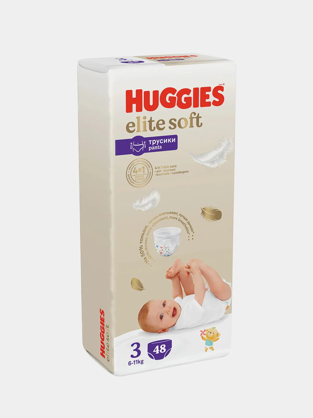 Подгузники трусики Huggies Elite Soft 6-11кг, 3 размер, 48шт