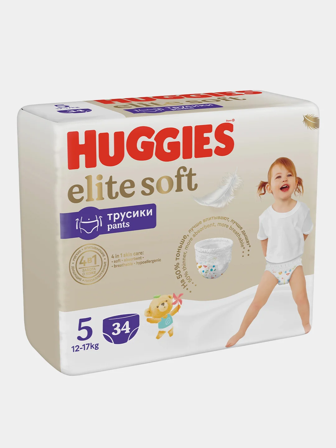 Подгузники трусики Huggies Elite Soft 12-17кг, 5 размер, 34 шт