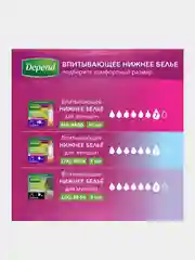 Впитывающее нижнее белье Depend для мужчин L/XL, 48-54, 9 штук