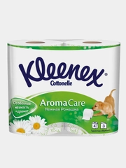 Туалетная бумага Kleenex "Нежная ромашка", 3 слоя, 4 рулона