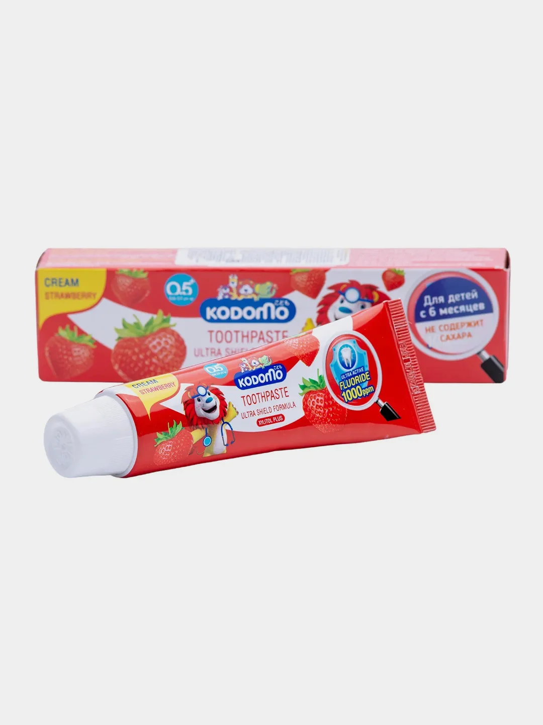 Паста зубная LION Kodomo, для детей с 6 месяцев, с ароматом клубники, 65 г