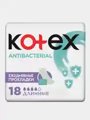Ежедневные прокладки Kotex Antibacterial Длинные, 18шт.