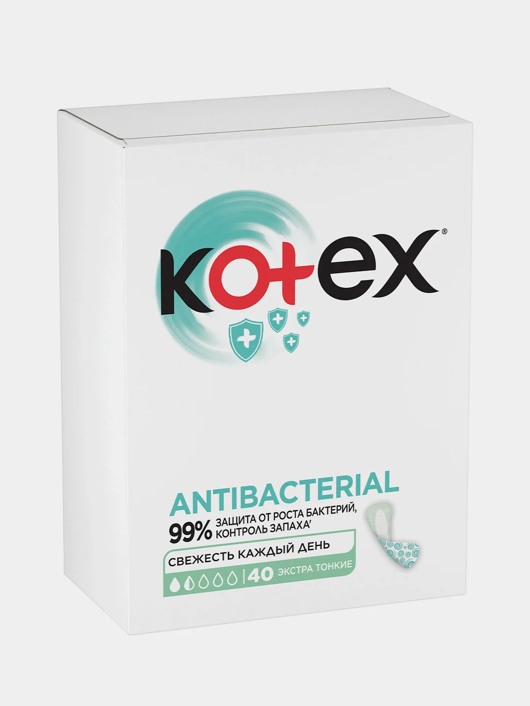 Ежедневные прокладки Kotex Antibacterial Экстра тонкие, 40шт.