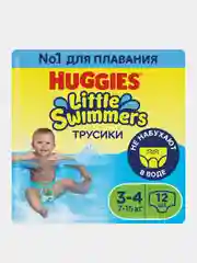 Подгузники трусики Huggies Little Swimmers для плавания 7-15кг, 3-4 размер, 12шт