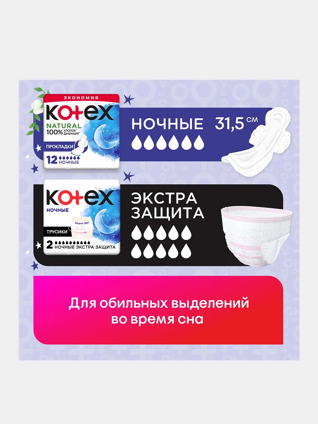 Гигиенические прокладки Kotex Ultra Ночные, 24шт.