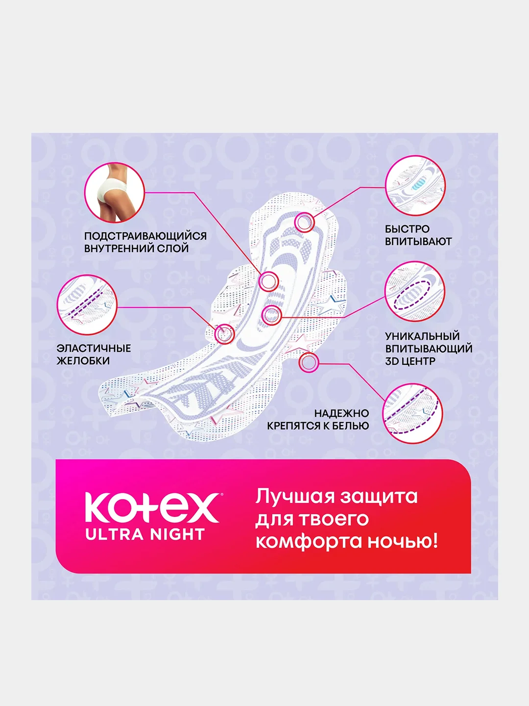 Гигиенические прокладки Kotex Ultra Ночные, 24шт.