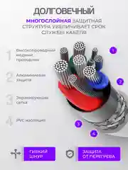 Зарядный кабель Type-C USB, 6A, зарядное устройство тайпси с быстрой зарядкой, для Android