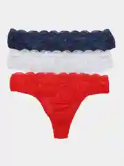 Белый трусы женские кружевные стринги набор