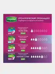 Прокладки Depend для женщин ночные супер, 6 шт