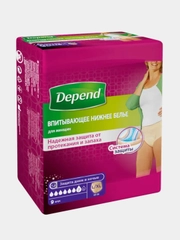Впитывающее нижнее белье Depend для женщин L/XL (50-56), 9 шт.