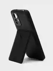 Черный кожаный чехол для Xiaomi Note 12S (Сяоми Ноут 12С), с карманом для карт