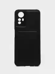 Черный кожаный чехол для Xiaomi Note 12S (Сяоми Ноут 12С), с карманом для карт