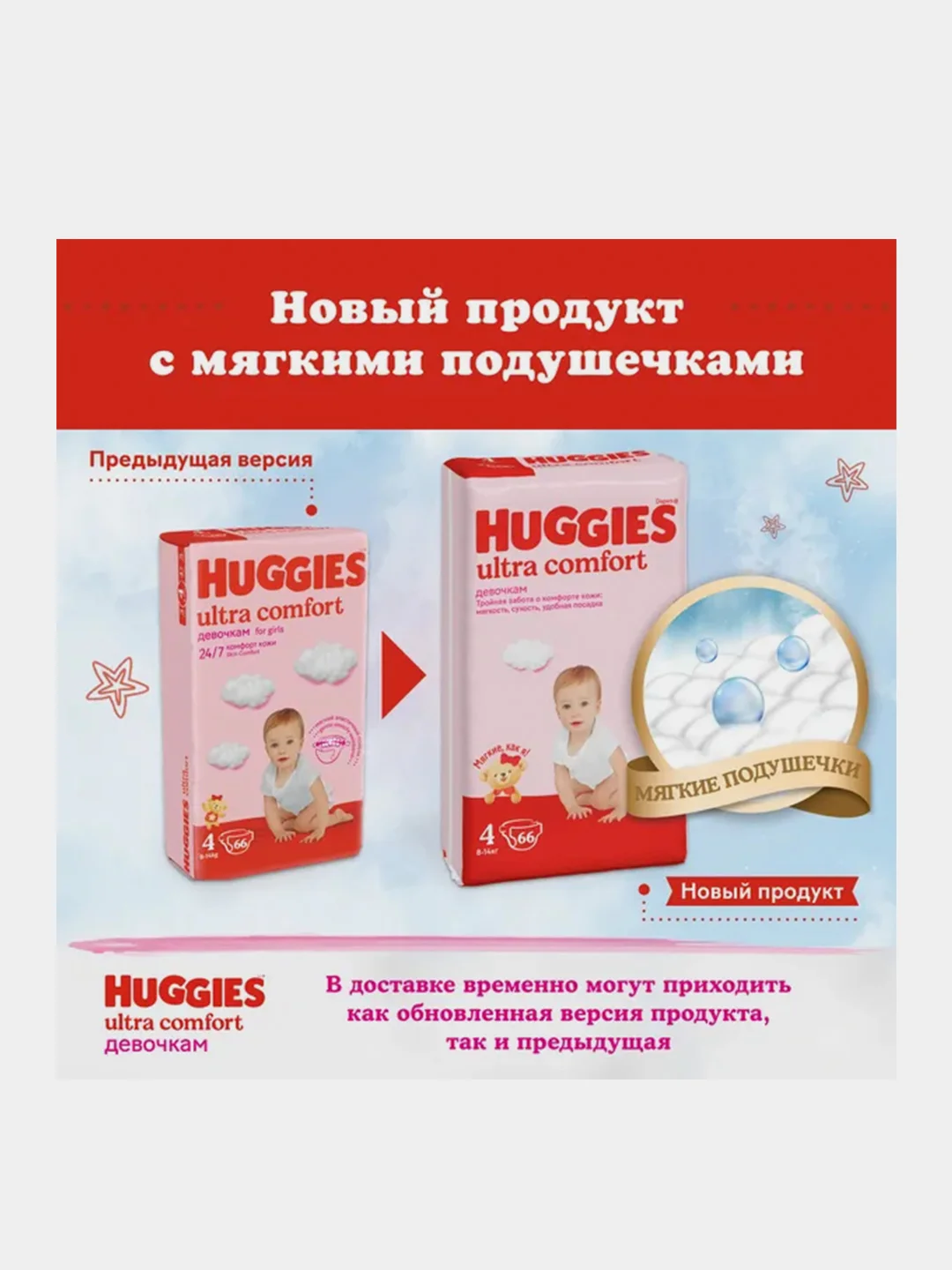Подгузники Huggies Ultra Comfort для девочек 12-22кг, 5 размер, 84шт