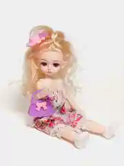 Серебряный кукла с аксессуарами / Шарнирная кукла 25 см / 3D глаза / Кукольный набор
