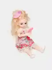 Серебряный кукла с аксессуарами / Шарнирная кукла 25 см / 3D глаза / Кукольный набор