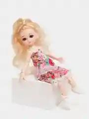 Серебряный кукла с аксессуарами / Шарнирная кукла 25 см / 3D глаза / Кукольный набор