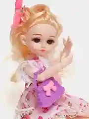 Розовый кукла с аксессуарами / Шарнирная кукла 25 см / 3D глаза / Кукольный набор