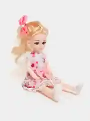 Розовый кукла с аксессуарами / Шарнирная кукла 25 см / 3D глаза / Кукольный набор