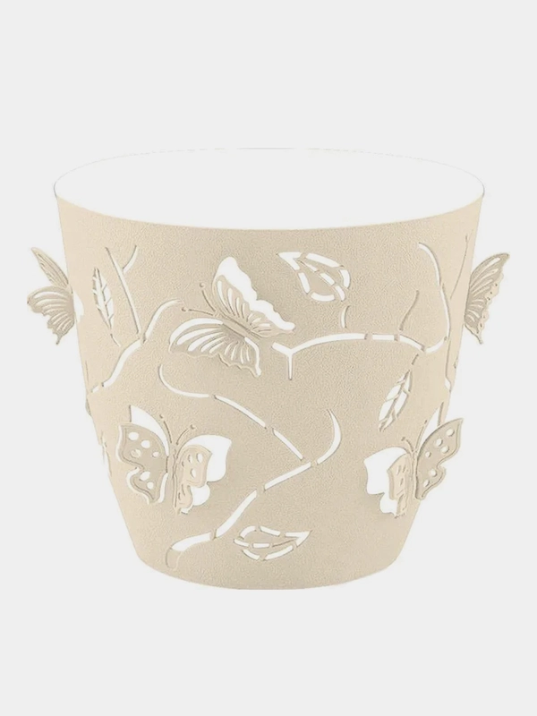 Горшок для цветов Plast Team Butterflies, круглый, молочный туман, 2,5 л, 176х176х164 мм