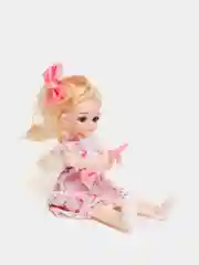 Розовый кукла с аксессуарами / Шарнирная кукла 25 см / 3D глаза / Кукольный набор