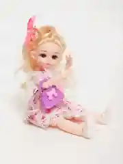 Розовый кукла с аксессуарами / Шарнирная кукла 25 см / 3D глаза / Кукольный набор