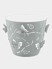 Горшок для цветов Plast Team Butterflies, круглый, серый шторм, 0,7 л, 115х115х105 мм