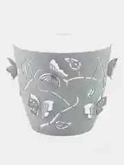 Горшок для цветов Plast Team Butterflies, круглый, серый шторм, 0,7 л, 115х115х105 мм