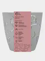 Горшок для цветов Plast Team Butterflies, круглый, серый шторм, 0,7 л, 115х115х105 мм