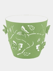 Горшок для цветов Plast Team Butterflies, круглый, зеленое яблоко, 115х115х105 мм, 0,7 л