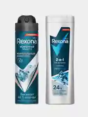 Набор Rexona Men "Сильнее Сомнений", дезодорант-спрей 150 мл, гель для душа 180 мл