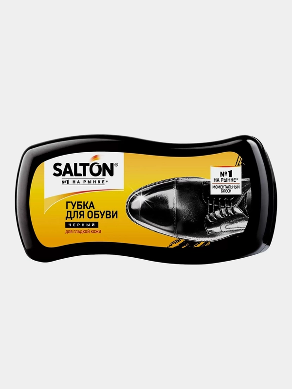 Губка Salton для обуви, для гладкой кожи, волна, черная