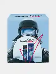 Подарочный набор Rexona Men+Clear, антиперспирант 150 мл+шампунь 200 мл