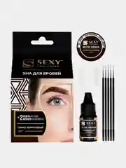 Набор хны для бровей Innovator Cosmetics SEXY BROW HENNA, темно-коричневый цвет