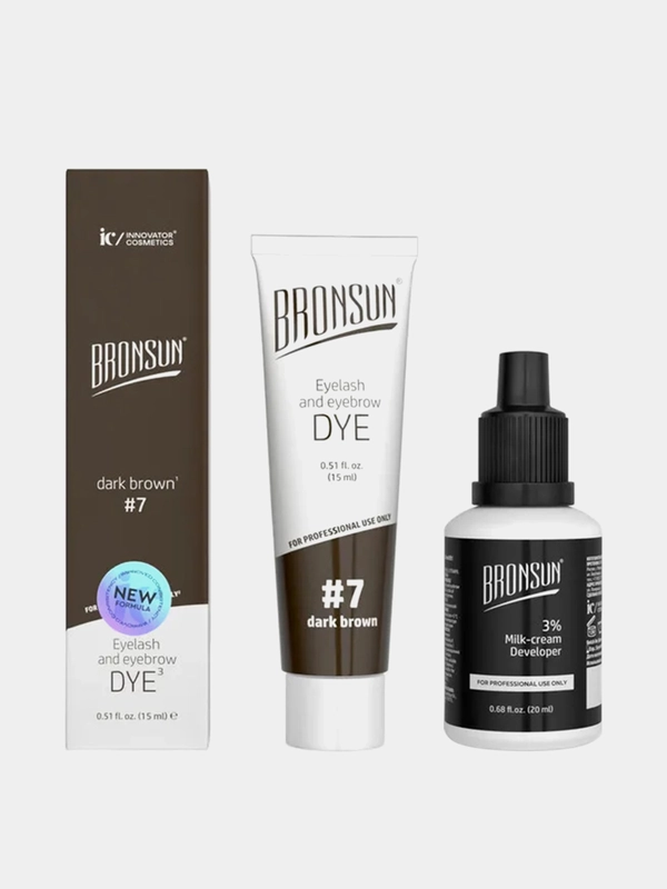 Краска для бровей Innovator Cosmetics BRONSUN комплект №7, тёмно-коричневый